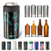 Frost Buddy universal can cooler fits 12oz and 16oz cans in one sleeve.