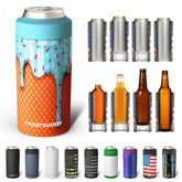 Frost Buddy universal can cooler side view, versatile for 12 oz and 16 oz drinks.