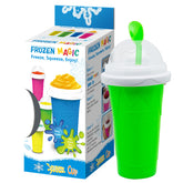 Frozen Magic Slushy Cup in use, turning drinks into slush for at-home enjoyment.