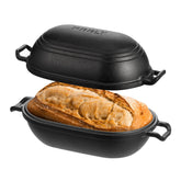 FRRLY cast iron loaf pan with lid shows even heat for bread baking