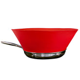 Frywall 12in splatter guard on pan protects surfaces while cooking.