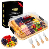 FuBegi portable charcuterie board with lid secure lock for on-the-go entertaining.