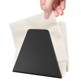 Fudontte compact black napkin holder on a counter keeps napkins organized and ready.