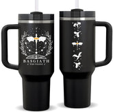 Fufendio Fourth Wing 40oz tumbler with dragon art for fantasy readers