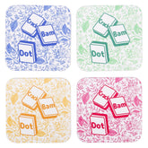 Fukaisu Mahjong coaster green floral with dot tile design absorbs spills