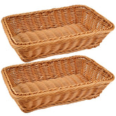 Fulhdedi bread basket rectangular 12in, front view for organized dining.