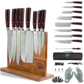 FULLHI magnetic knife block securing blades for organized prep