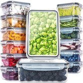 Fullstar 28-piece containers with lids for organized meal prep.