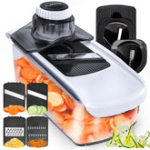 Fullstar mandoline slicer with six blades for precise vegetable prep
