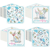Fulmoon mahjong napkins folded 5x5 inches for cocktail service and decor