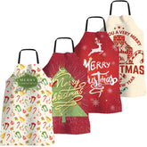 FunChaos Christmas aprons four-pack front view for festive cooking