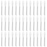 Funnydin 36-piece dinner knives set on dining table, ideal for everyday meals.