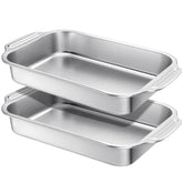 Two Funnymoom pans with handles for easy transport, 9x13 size