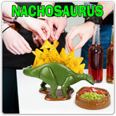 Funwares Nachosaurus snack and dip set showcases dinosaur holder for fun party snacks.