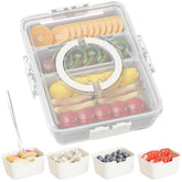 Futego Snackle Box with 7 compartments and lid keeps snacks organized on the go.