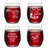 Futtumy Christmas stemless glass with gingerbread pattern for festive entertaining.