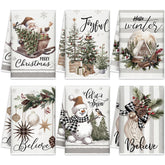 FuWeave Christmas towels with a tree design ideal for festive kitchen decor and quick drying.