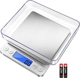 Fuzion digital scale with LCD display showing precise measurements for accurate cooking