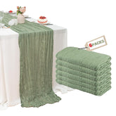 FWXDBWYL sage green cheesecloth table runner, flat lay ideal for elegant weddings