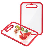Fyctio red glass cutting board 15x11, top view shows sturdy prep surface
