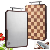 Fyctio titanium cutting board with built-in sharpener for meat prep.