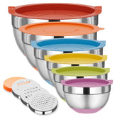 Fyrnova mixing bowls with lids for organized prep and spill-free storage.