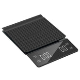 Fyueenix coffee scale with backlit display for clear readings and precise brews.