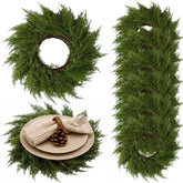 Gandeer round greenery Christmas placemats embellish tables while protecting surfaces