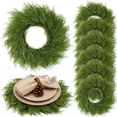 Gandeer Christmas placemats round greenery for festive table protection