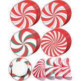 Gandeer peppermint placemat round design enhances festive dining ambiance with easy cleanup.