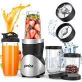Ganiza 900W motor base powering fast blends with dense ingredients.