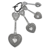 Ganz ER48885 hearts zinc measuring spoons 4pc set with elegant heart design for precise cooking