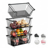 GAOKASE stackable wire basket for kitchen storage, easy reach and organization.