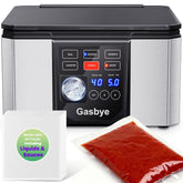Gasbye chamber sealer with 5.28QT chamber ready for large meats and liquids.