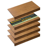 Gashell bamboo shelf cover on pantry wire rack adds warmth and organization.
