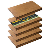 Gashell bamboo wire shelf cover in pantry, showcasing natural wood grain for a polished look.