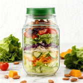 gaulofo salad container with side opening in green for easy access and freshness