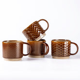 GBhome 6 oz stackable mug with embossed texture for everyday coffee.