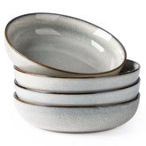 GBhome large ceramic pasta bowl with green-wheat glaze for generous servings.
