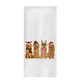 GCFET Golden Retriever waffle towel closeup showing soft texture and absorbency
