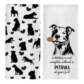 GCFET Pitbull Kinchen towels set closeup weave, showing absorbent waffle fabric