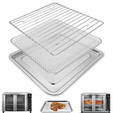 GCQFZ air fryer basket for toaster oven in stainless steel, safe for cooking