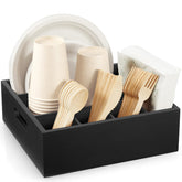 GCWSTJK wood utensil holder with six compartments for easy party organization