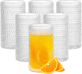 GDCCI 16oz hobnail glass front view highlights sturdy, non-slip grip.