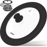 GDDGCUO universal pan lid on an 11-inch pot for easy simmering and visibility