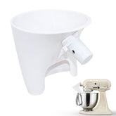 GDGJWL flour funnel attachment mounted on KitchenAid mixer for mess-free pouring.
