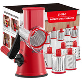 GDL rotary cheese grater assembly with five blades for versatile shredding