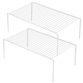 GEDLIRE two-pack kitchen shelf organizers in white for organized cabinets.