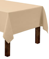 Gee Di Moda rectangle tablecloth on beige 5-foot table for an elegant, cohesive setup.