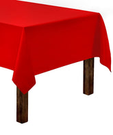 Gee Di Moda rectangle red tablecloth on 5-foot table for elegant gatherings